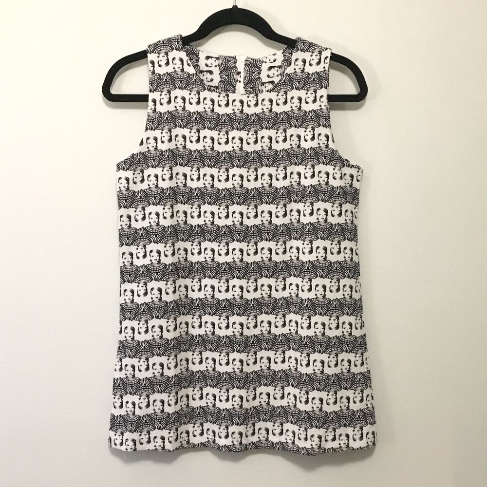 Retro Handmade Twiggy Portrait Graphic Sleeveless Mod Pop Art Top
